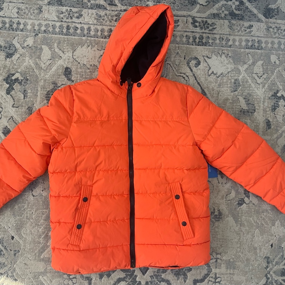 Perry Ellis Bright Orange Kids Puffer Jacket - Boys 14